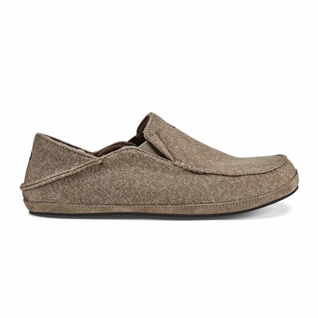 Zapatos Olukai Moloā Hulu - Pantuflas Hombre Beige 20617-845